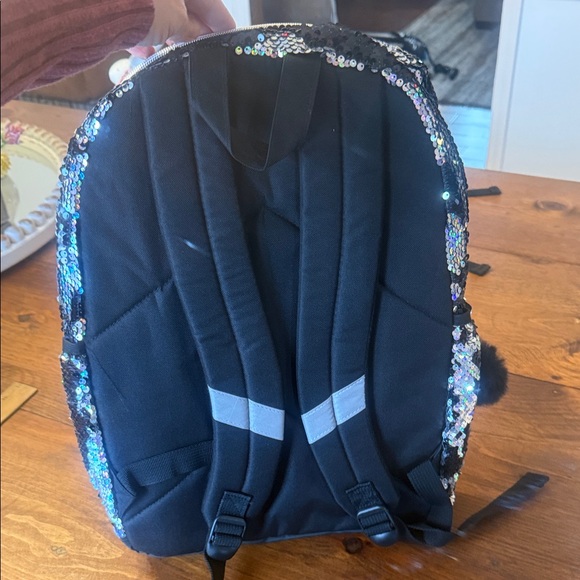 Justice Iridescent Sequin Backpack with Black Details - Picture 3 of 5
